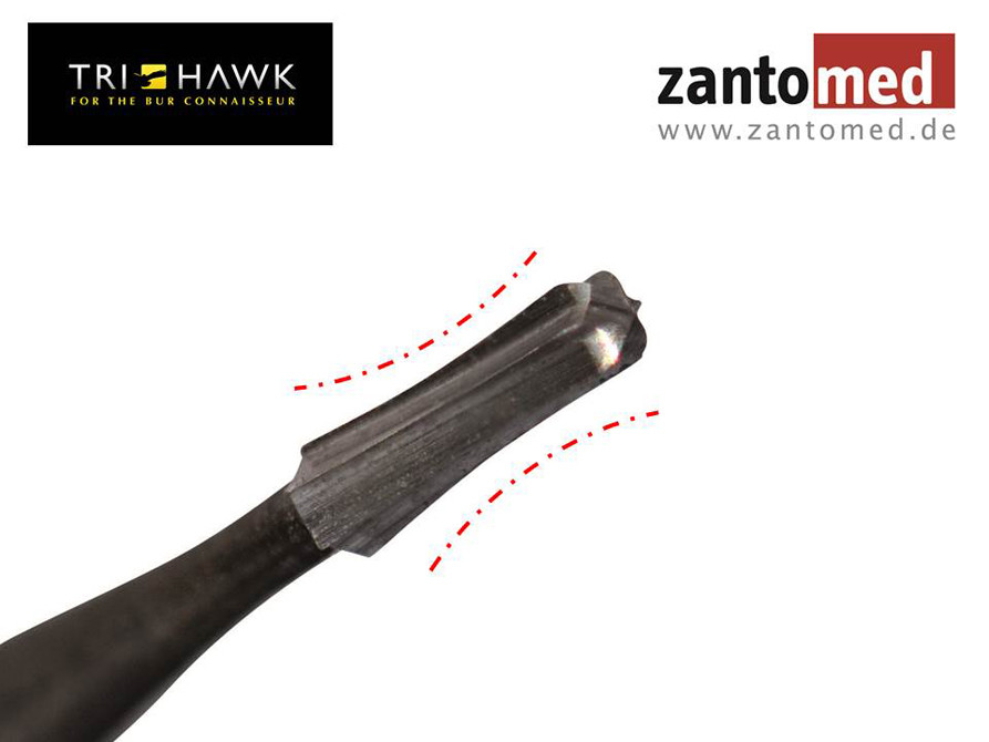 Der TriHawk Talon 12 (früher 1158) ist ein Einmalkronentrenner, der dank seines speziellen Schliffs sowohl horizontal als auch vertikal schneidet.